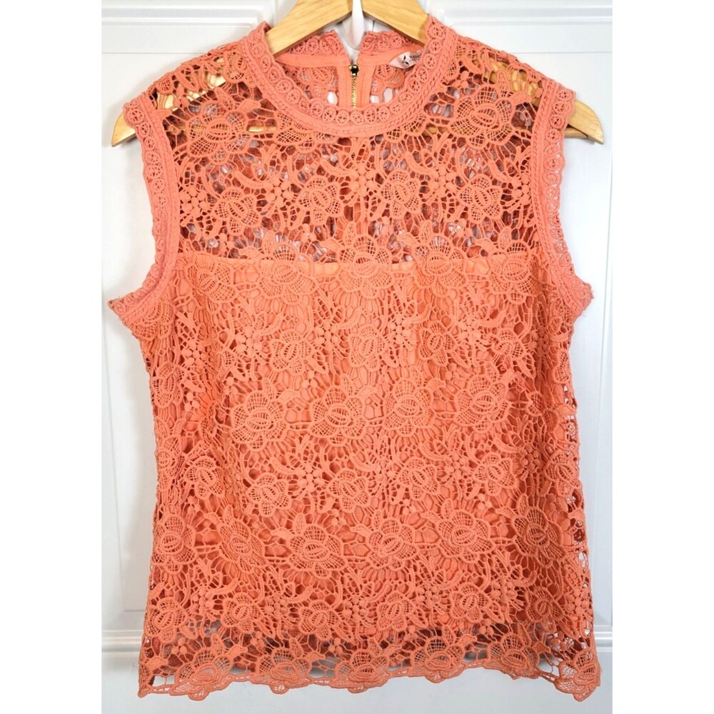 Nanette Lepore Floral Lace Sleeveless Top Size M